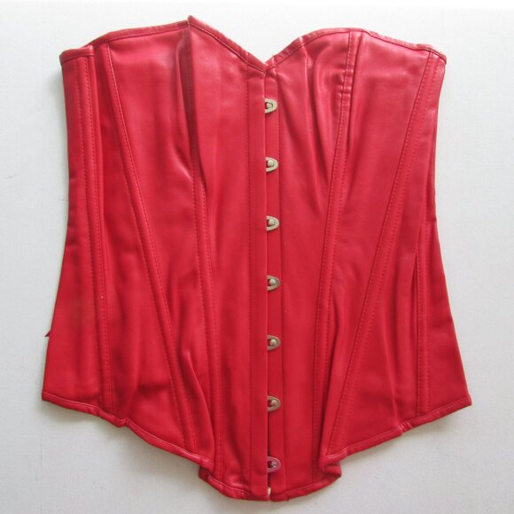 Red Faux Leather Corset Set - NEW - Picture 9 of 11